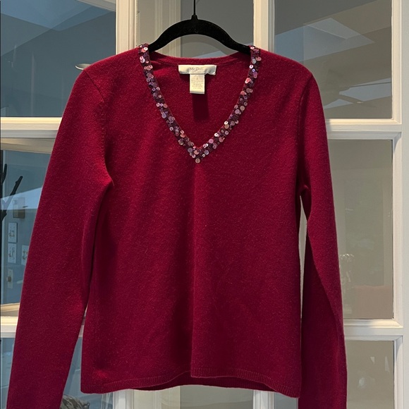 McDuff Womens 100% Cashmere V-Neck Sweater Sz S - Picture 1 of 3